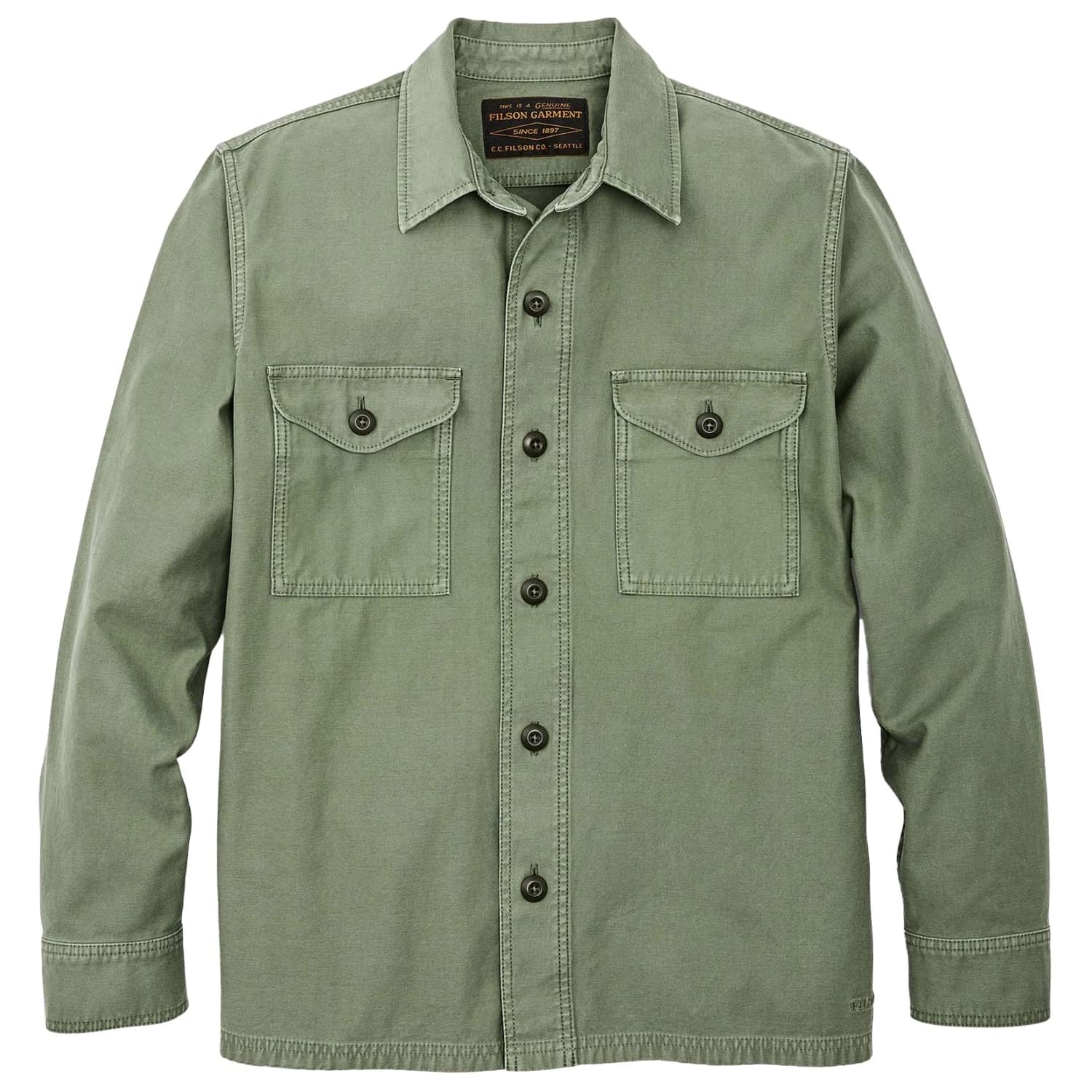 Мъжка риза с копчета Filson Field Jac-Shirt - Washed Fatigue Green