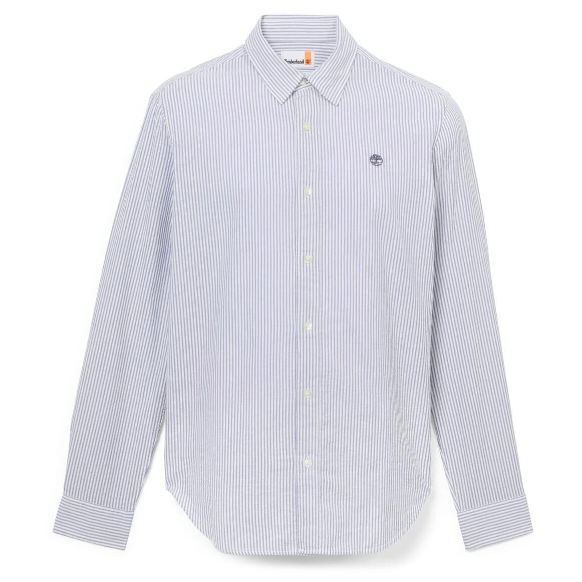 Мъжка риза с копчета Timberland L/S Seersucker Striped Shirt Regular Shirt - Stone Wash Yd