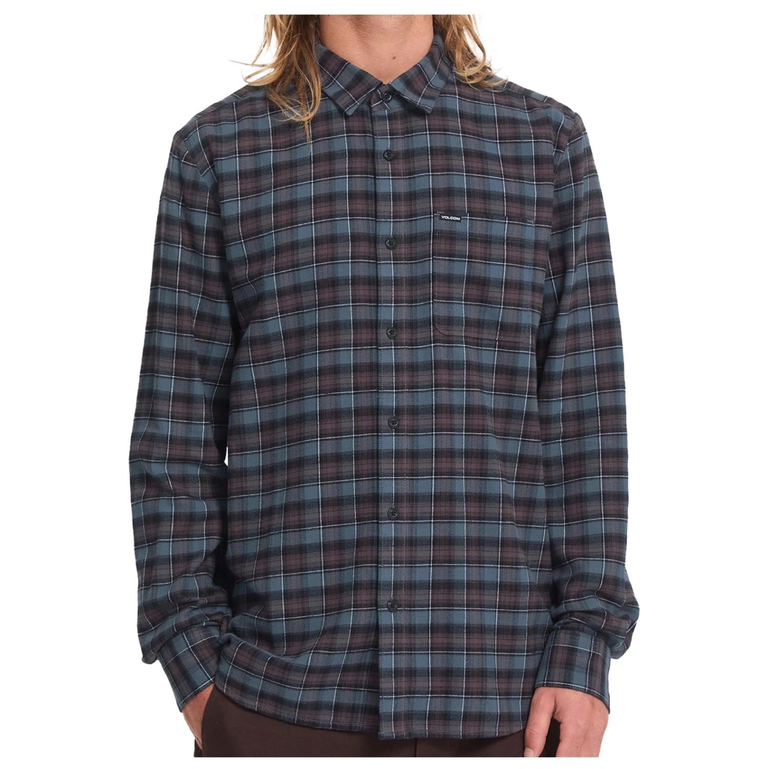Мъжка риза с копчета Volcom Caden Plaid L/S Shirt - Raisin