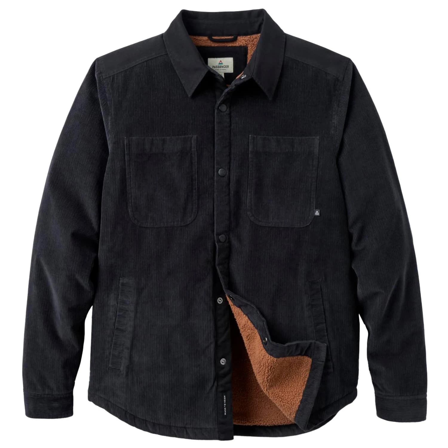 Риза с копчета Passenger Kodiak 3.0 Sherpa Lined Cord Overshirt Shirt - Faded Black