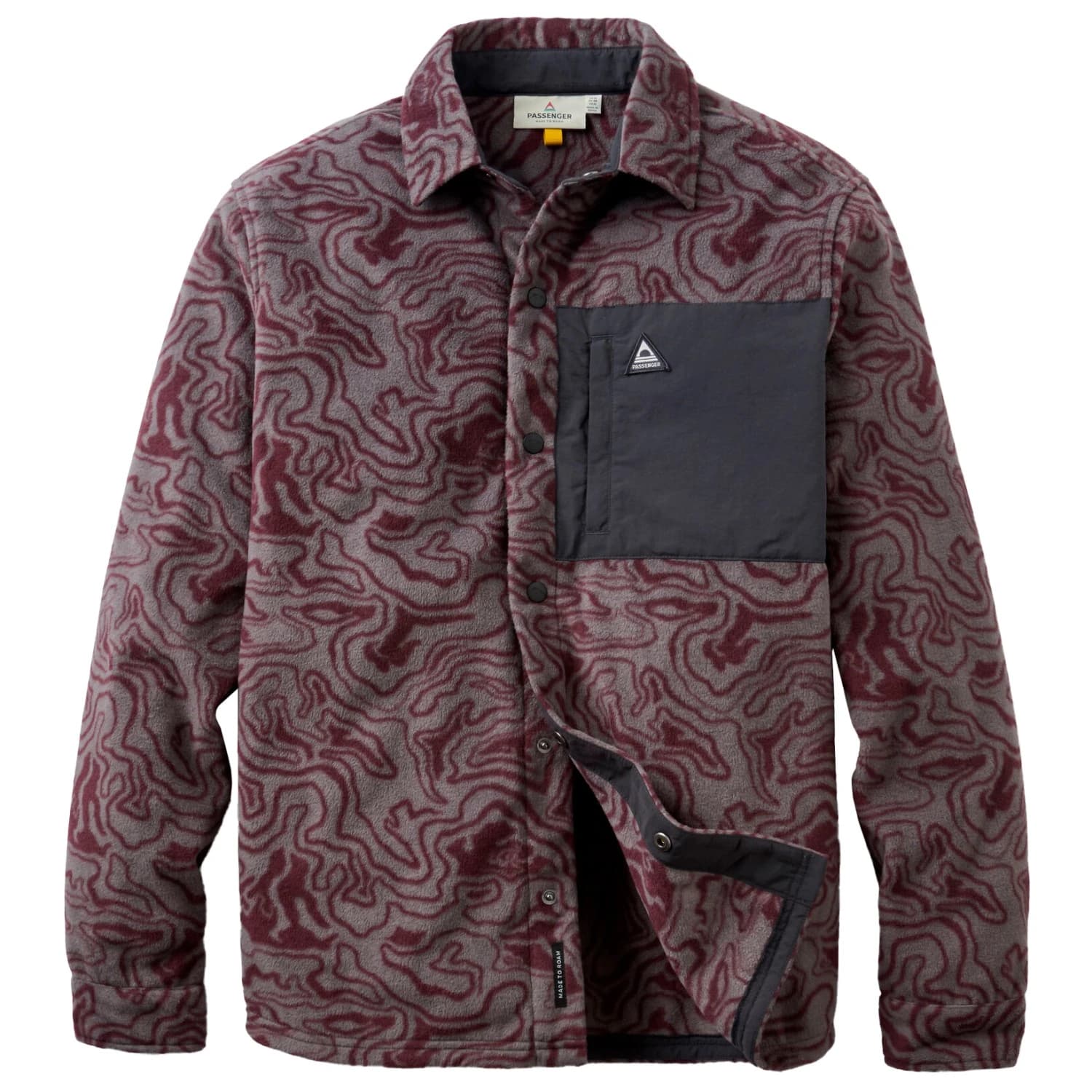 Риза с копчета Passenger West Recycled Polar Fleece Shirt - Strata Swirl Brambleberry