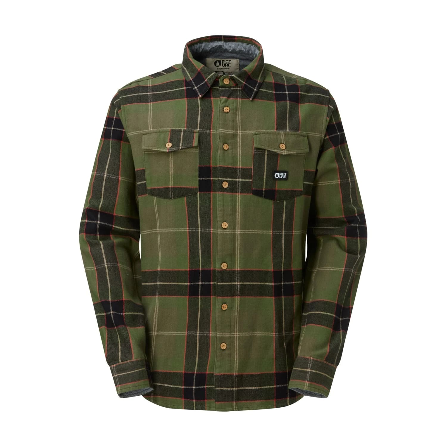 Мъжка риза с копчета Picture Hillsboro Shirt - Olivine