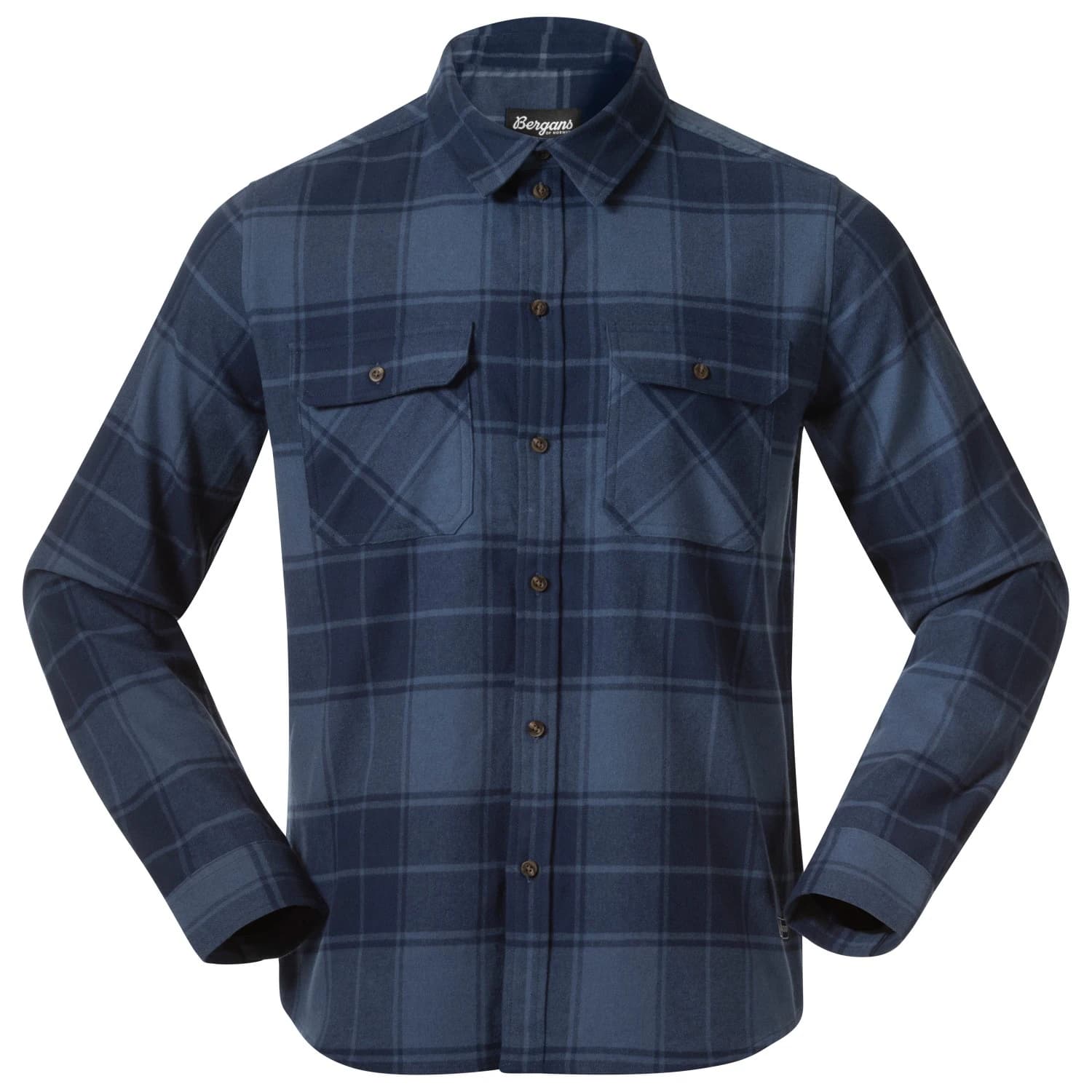 Мъжка риза с копчета Bergans Nordmarka Flannel Shirt - Granite Blue/Navy Blue Check