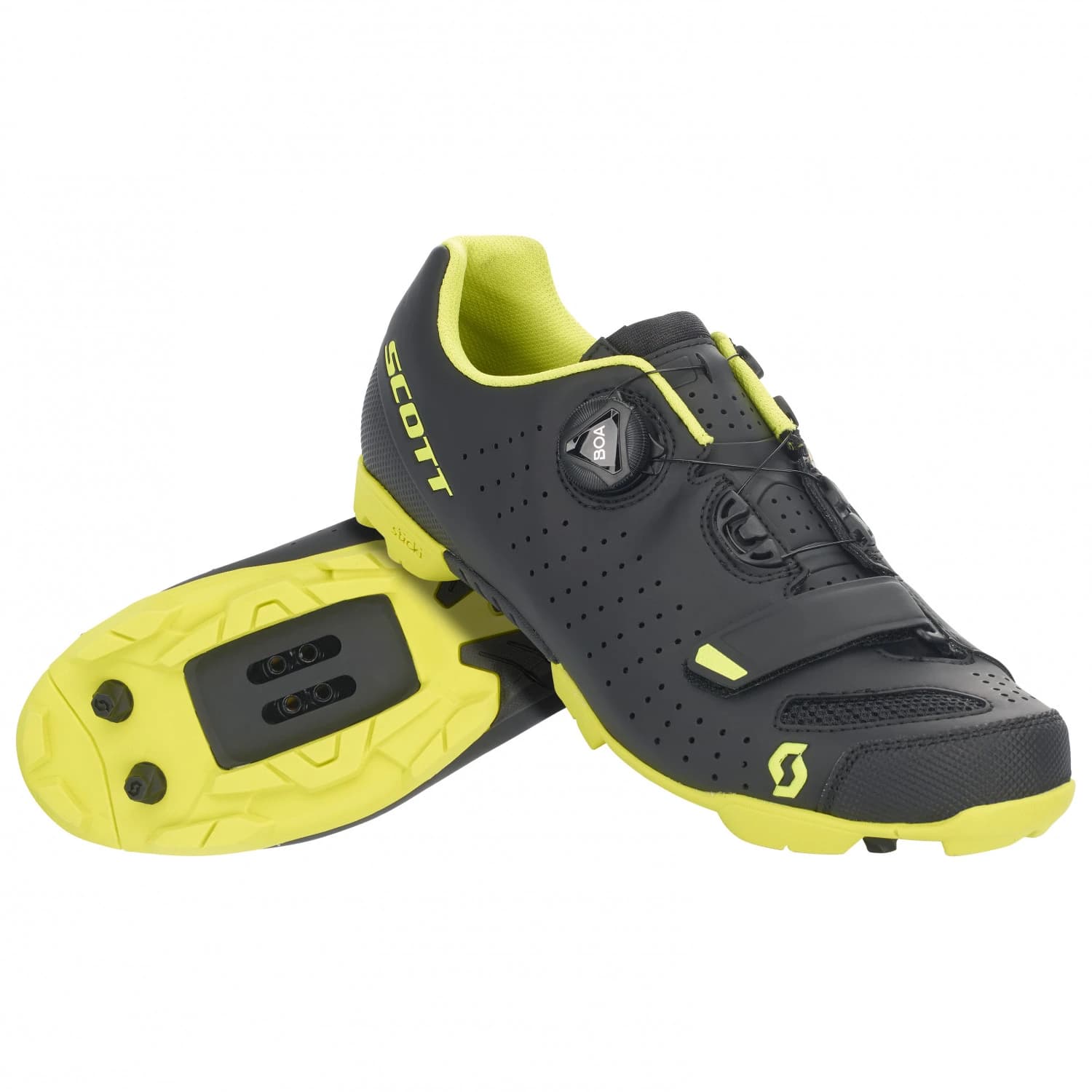 Мъжки обувки за планинско колоездене Scott MTB Comp Boa Cycling shoes - Matt Black / Sulphur Yellow