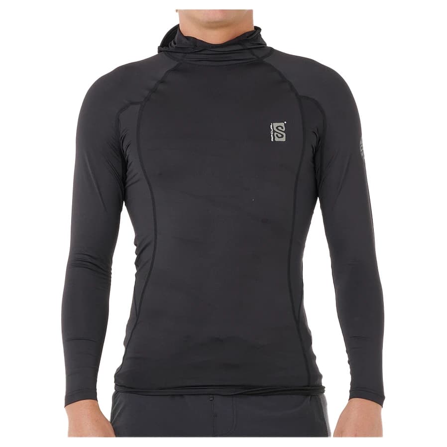 Мъжка плажна тениска от ликра Rip curl Search UPF Perf Hood L/S Lycra - Black