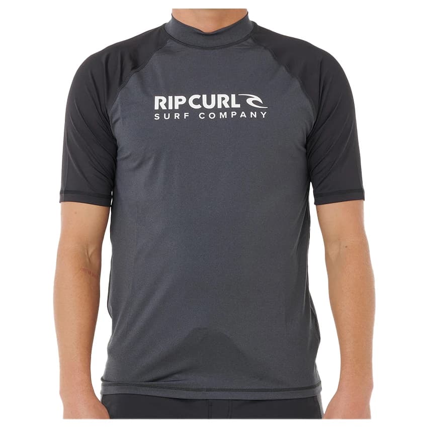 Мъжка плажна тениска от ликра Rip curl Shock UPF S/S Lycra - Black Marle
