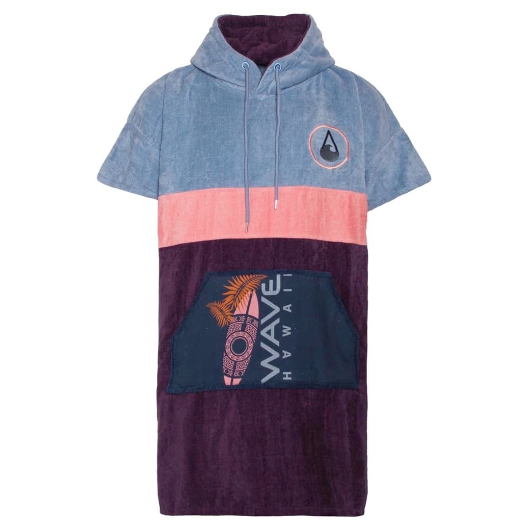 Пончо за сърф Wave hawaii Poncho Kiholo Surf poncho - Flieder / Rauchblau