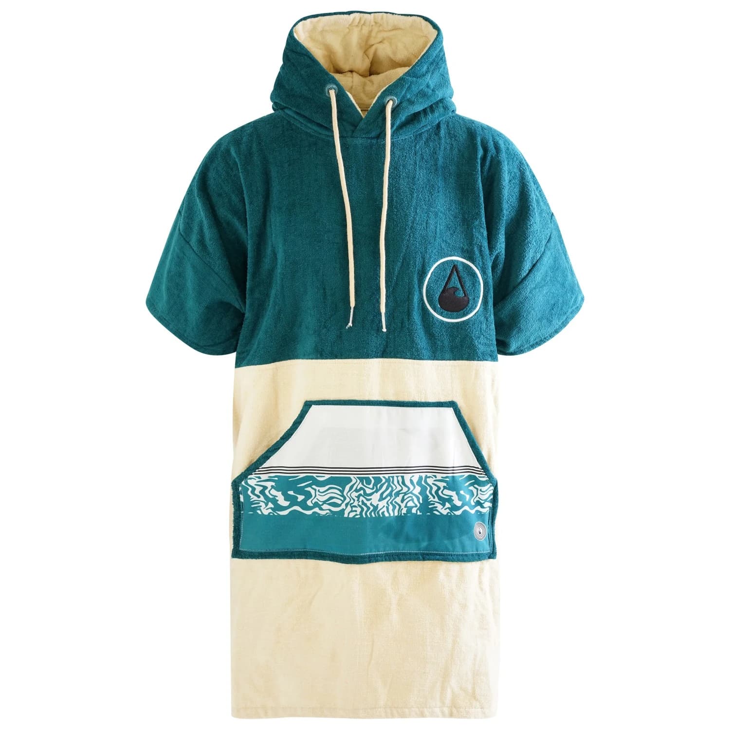 Пончо за сърф Wave hawaii Poncho Petrol Surf poncho - Creme / Petrol