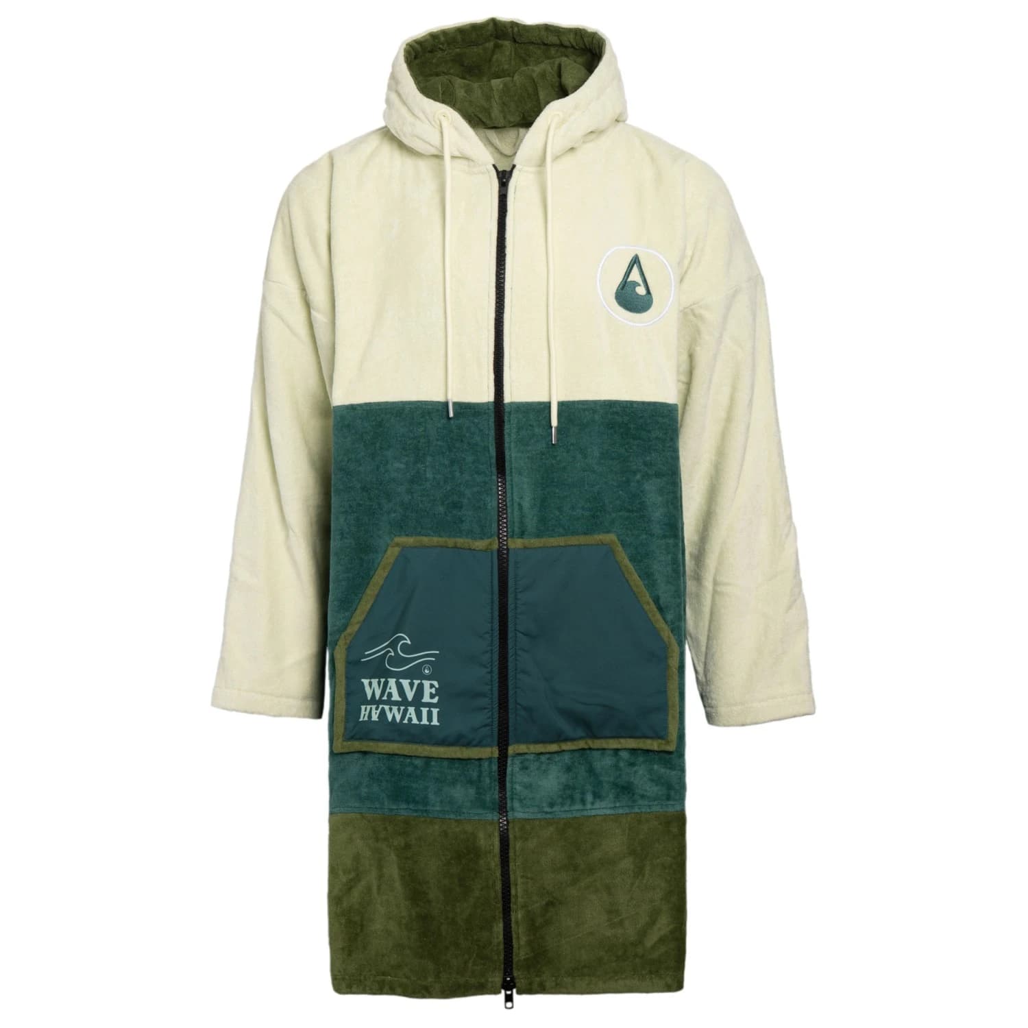 Пончо за сърф Wave hawaii Zip Poncho Longsleeve Pattaya L Surf poncho - Hellgrün / Grün