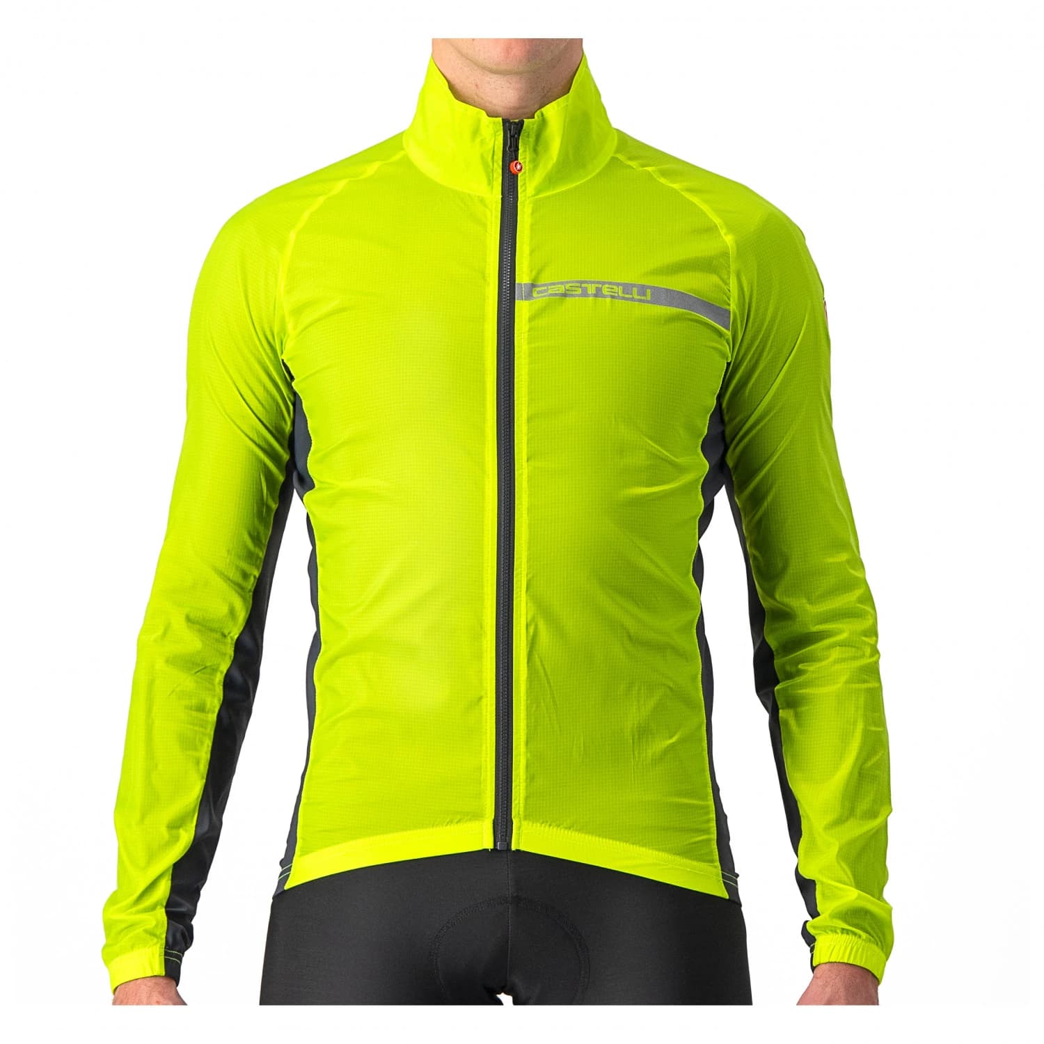 Мъжко ветрозащитно яке за колоездене Castelli Squadra Stretch Jacket Cycling jacket - Electric Lime / Dark Grey