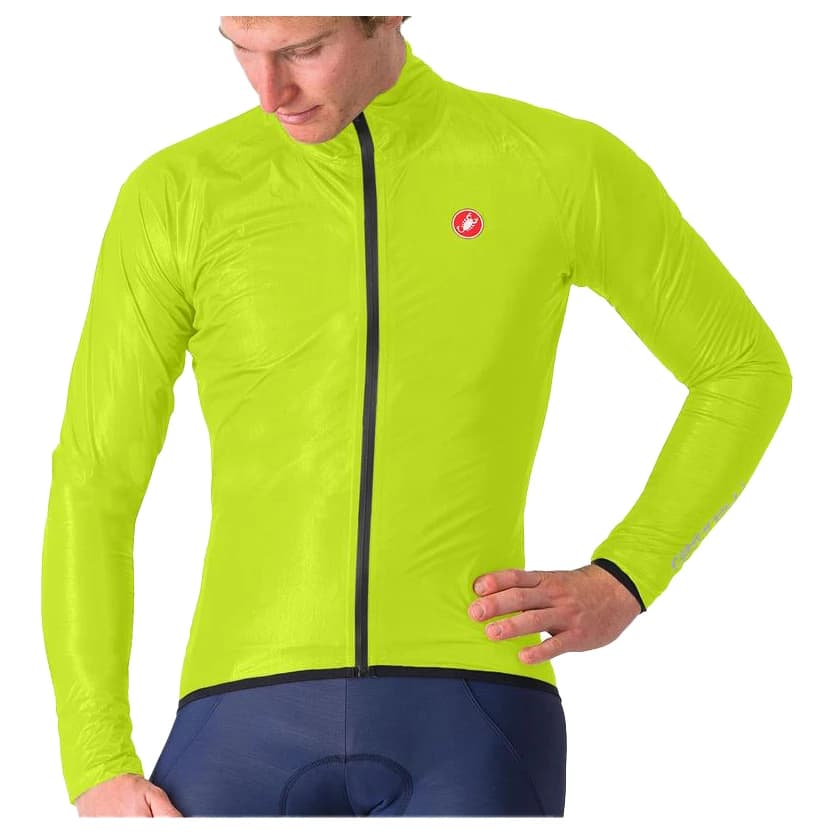 Мъжко водоустойчиво яке за колоездене Castelli Squall Shell Jacket Cycling jacket - Electric Lime / Black