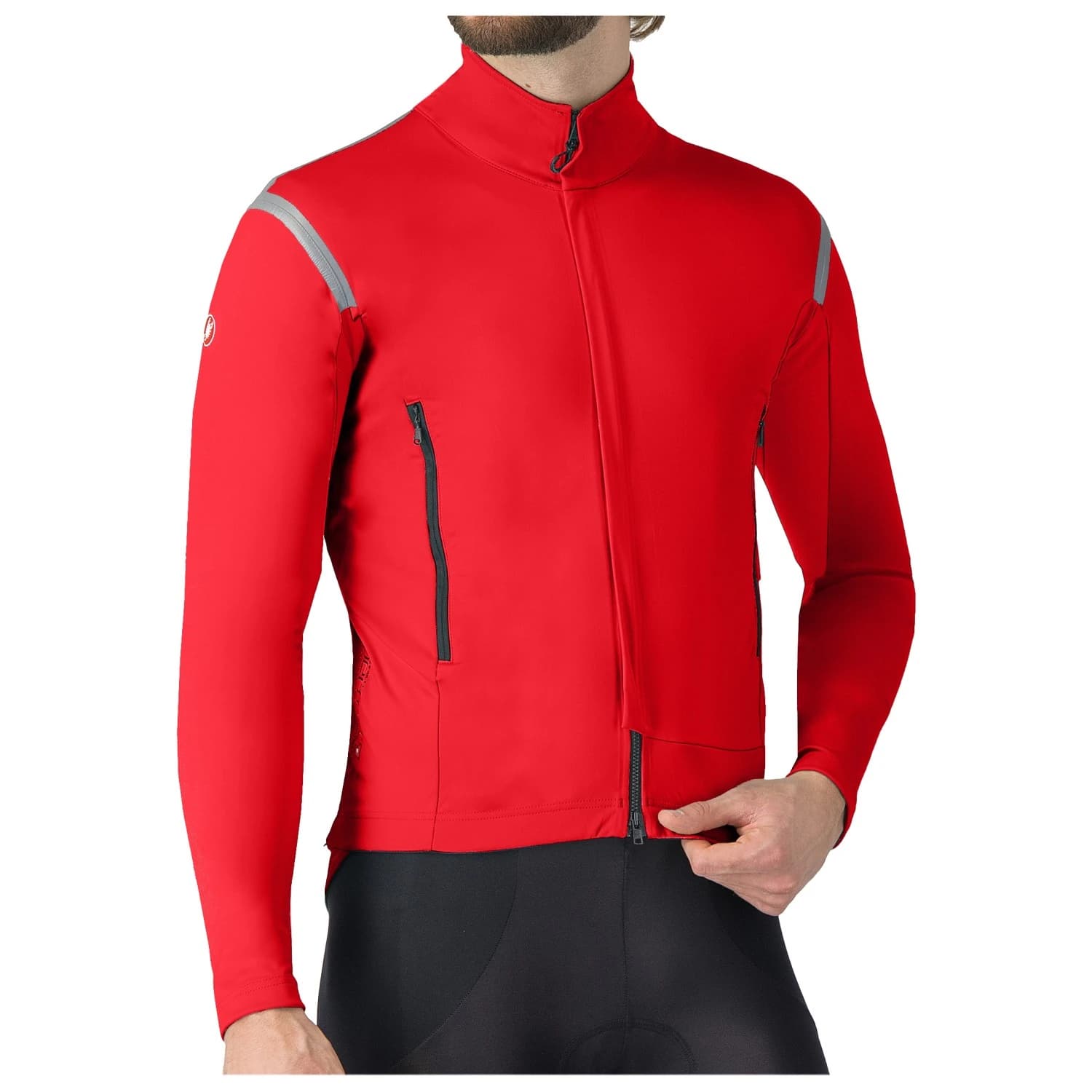 Мъжко водоустойчиво яке за колоездене Castelli Perfetto RoS 3 Jacket Cycling jacket - Rich Red / Black Reflex