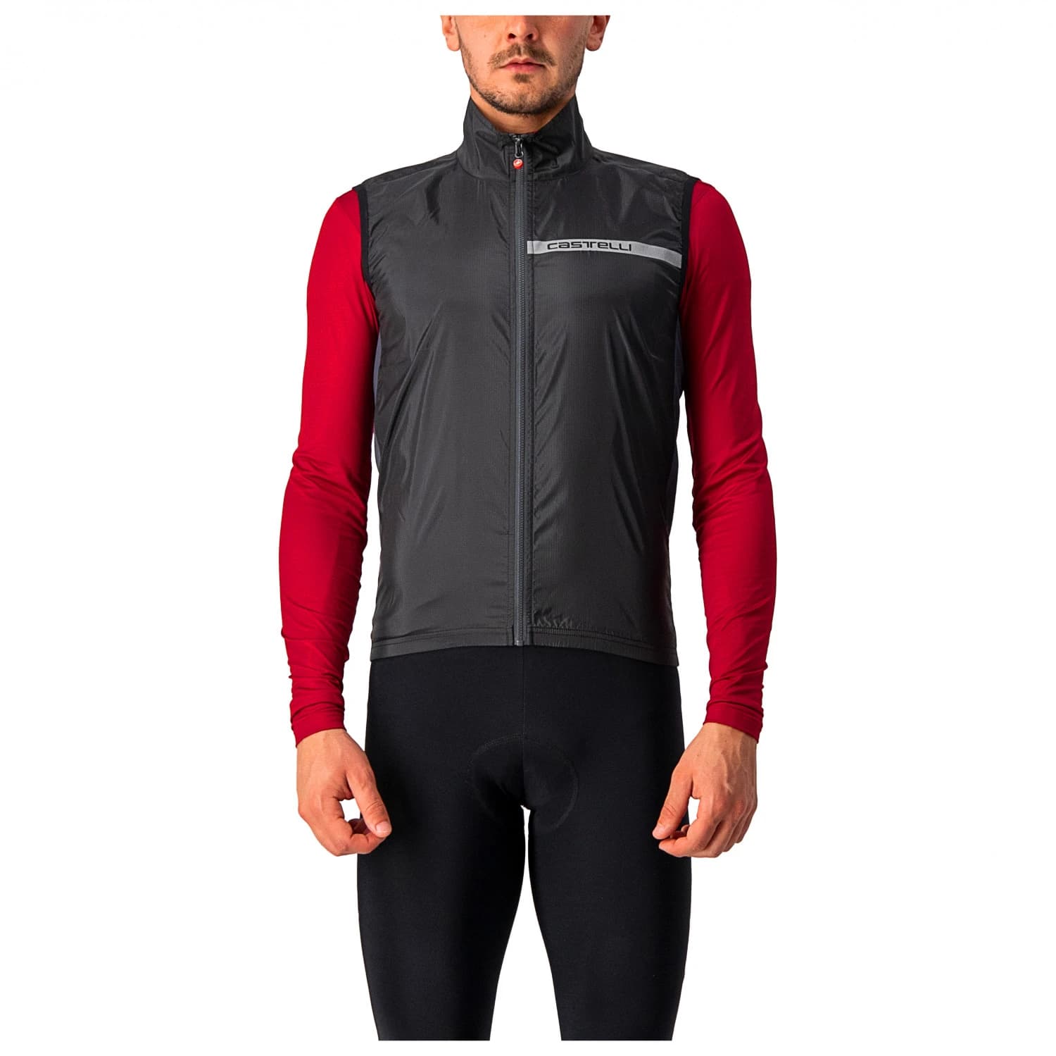 Мъжки елек за колоездене Castelli Squadra Stretch Vest Cycling vest - Light Black / Dark Grey