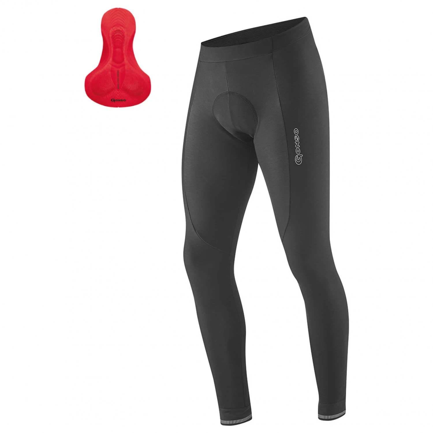 Мъжки дълъг панталон за колоездене Gonso Sitivo Tight Cycling bottoms - Black / Fire