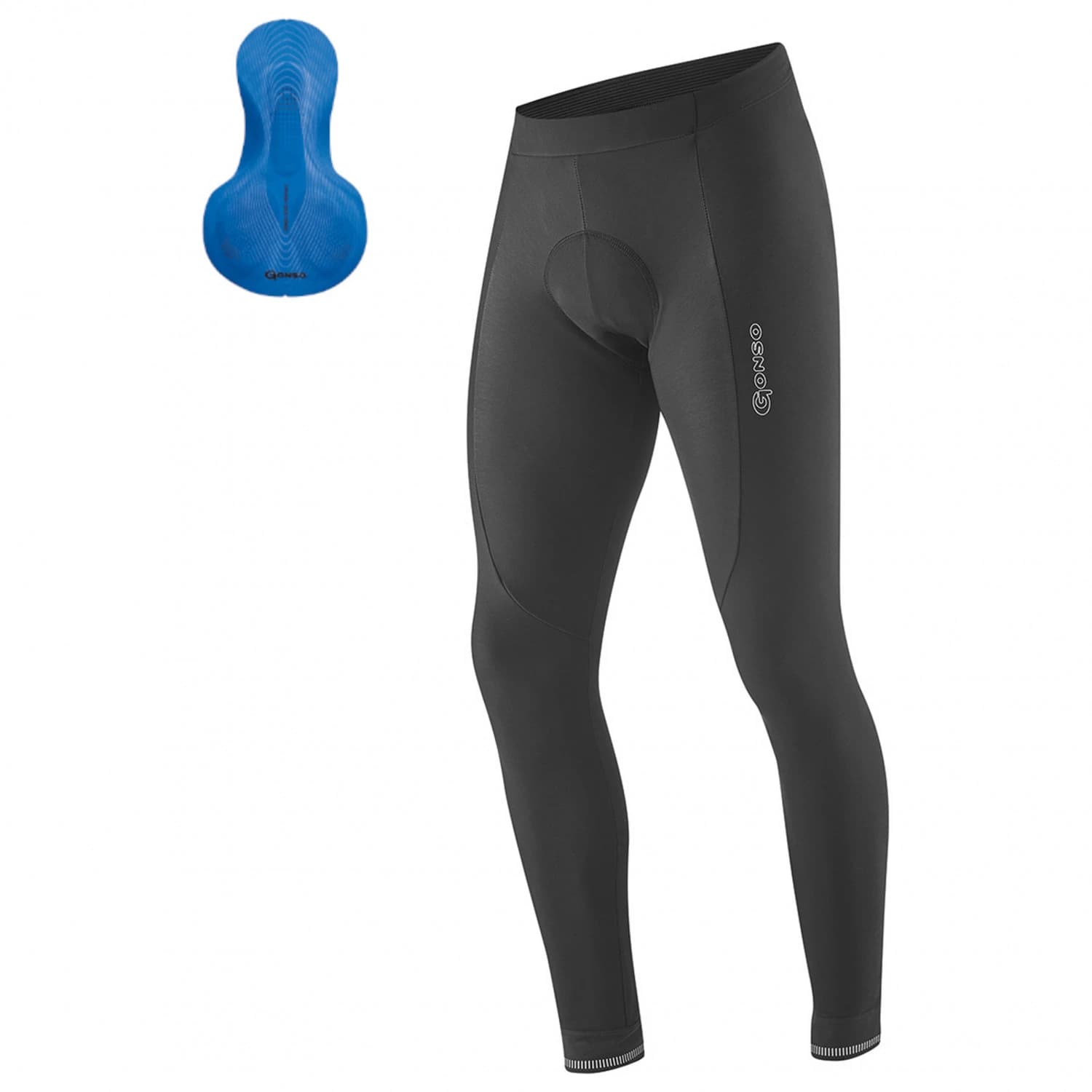 Мъжки дълъг панталон за колоездене Gonso Sitivo Tight Cycling bottoms - Black / Skydiver