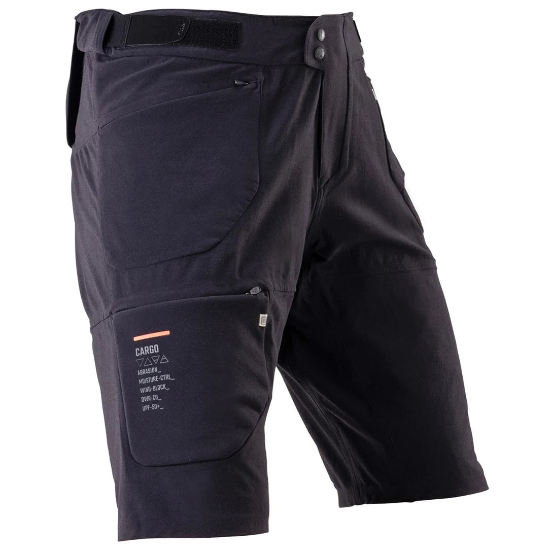 Мъжки дълъг панталон за колоездене Leatt MTB Trail 6.0 Shorts Cargo Cycling bottoms - Ghost Black