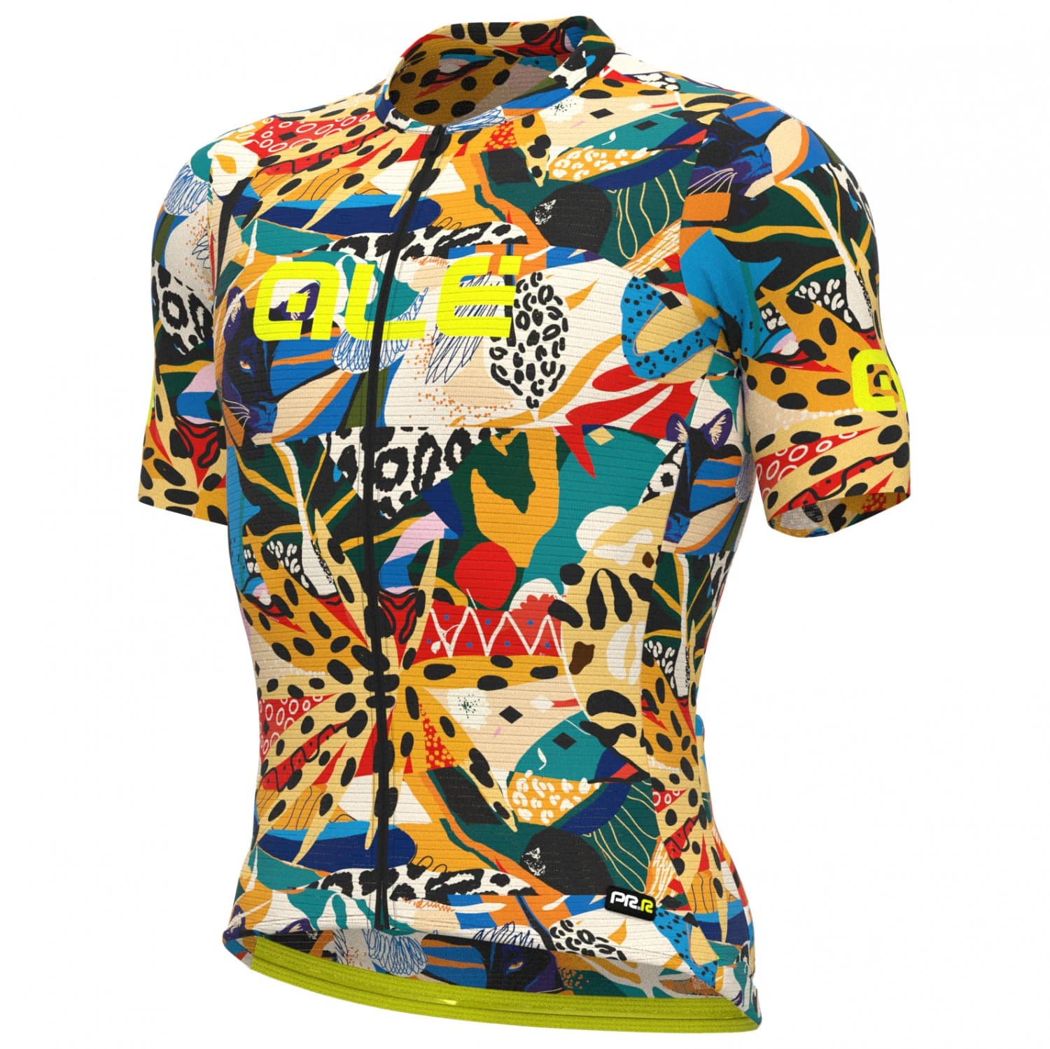 Мъжка фланелка с къс ръкав за колоездене Alé PR-E Kenya S/S Jersey Cycling jersey - Yellow
