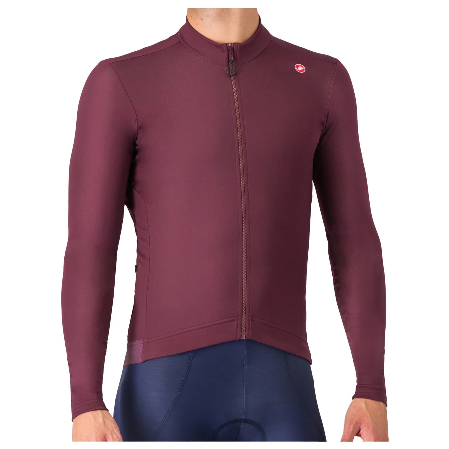 Фланелка с дълъг ръкав за колоездене Castelli Espresso Thermal Jersey Cycling jersey - Deep Bordeaux