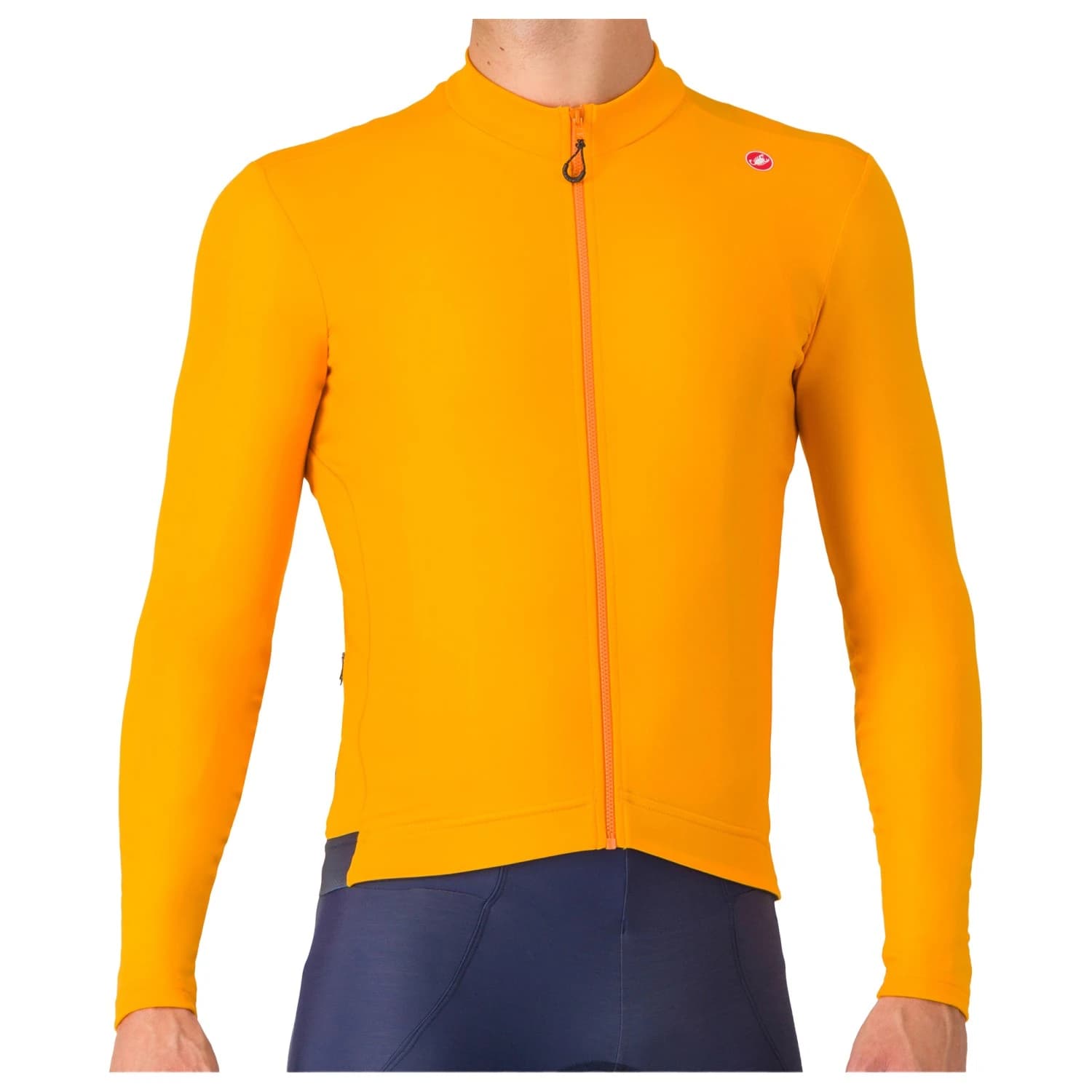 Фланелка с дълъг ръкав за колоездене Castelli Espresso Thermal Jersey Cycling jersey - Vivid Orange / Dark Grey
