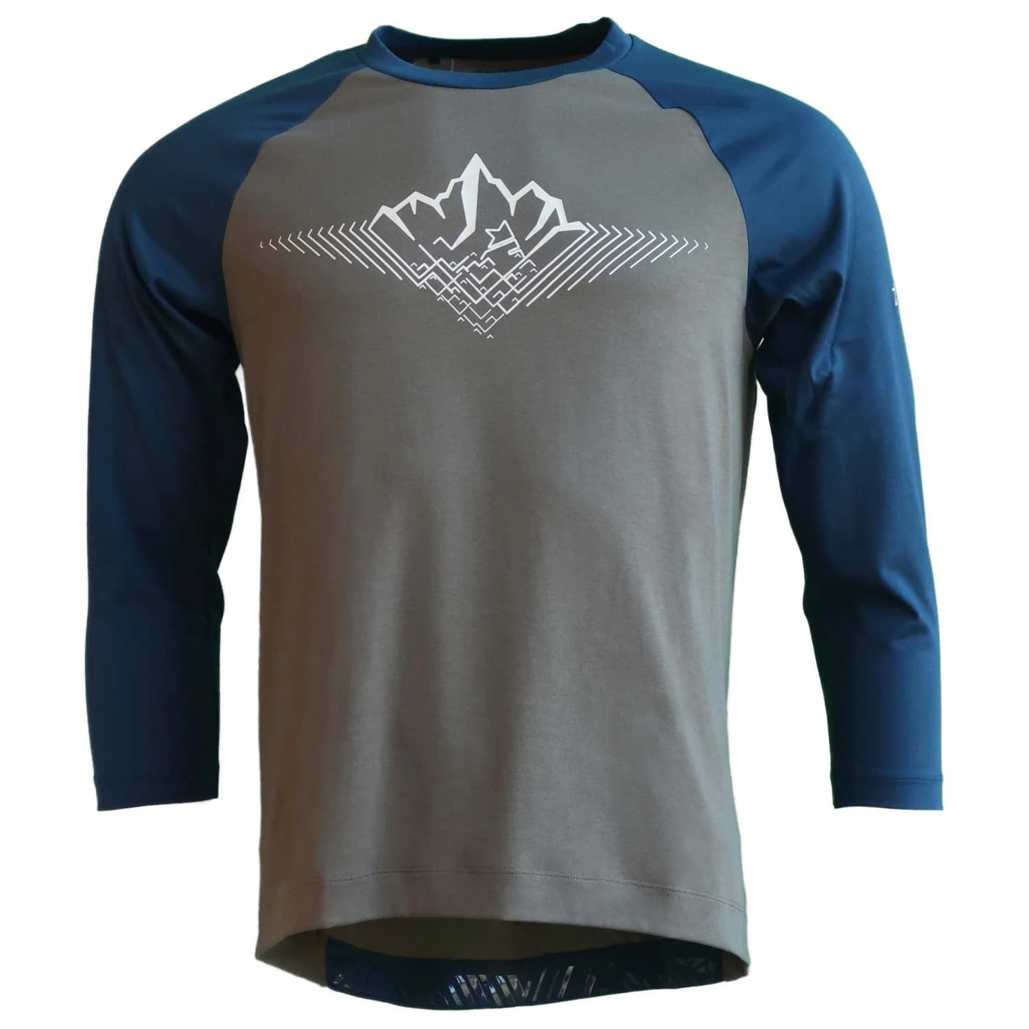 Мъжка фланелка с дълъг ръкав за колоездене Zimtstern Pureflowz Shirt 3/4 Cycling jersey - Dusty Olive / French Navy