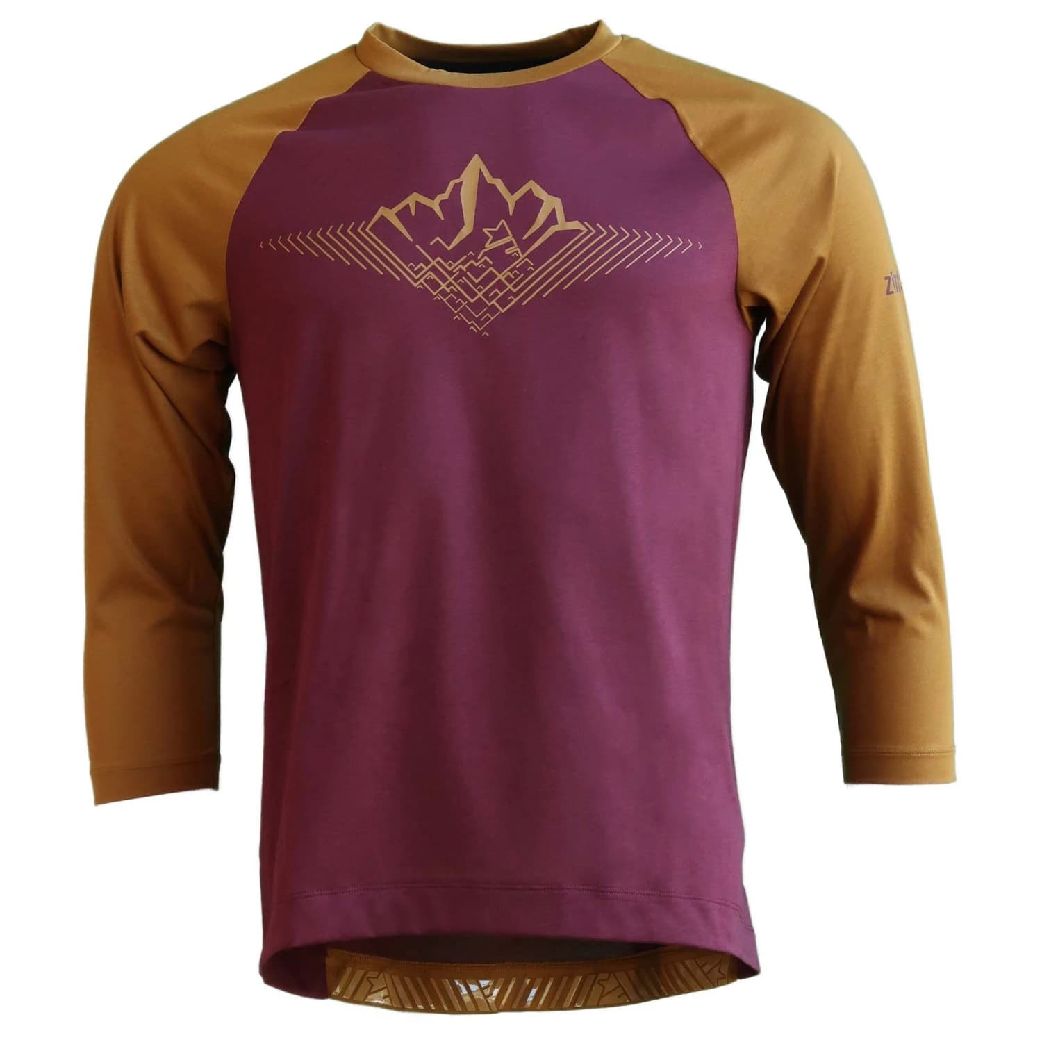 Мъжка фланелка с дълъг ръкав за колоездене Zimtstern Pureflowz Shirt 3/4 Cycling jersey - Windsor Wine / Golden Brown