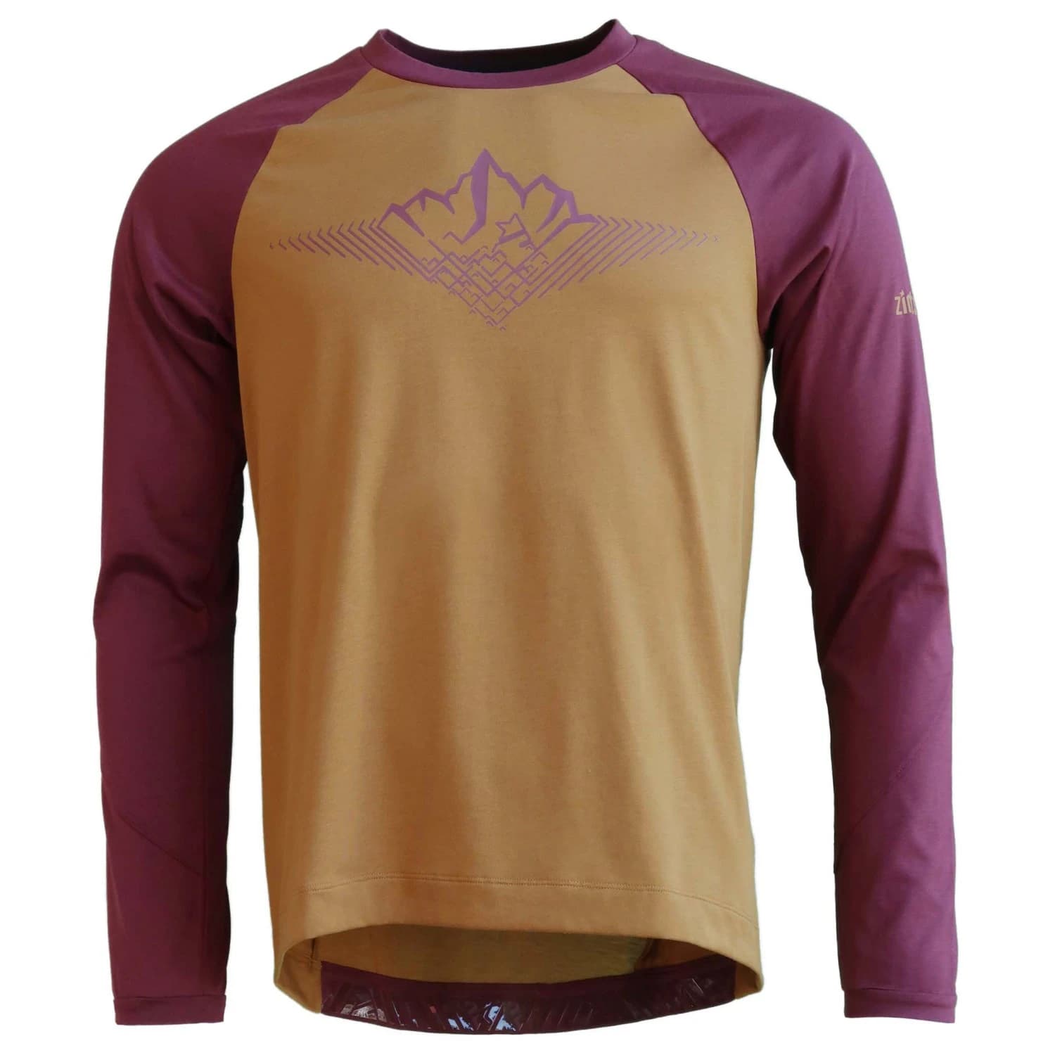 Мъжка фланелка с дълъг ръкав за колоездене Zimtstern Pureflowz Shirt L/S Cycling jersey - Golden Brown / Windsor Wine
