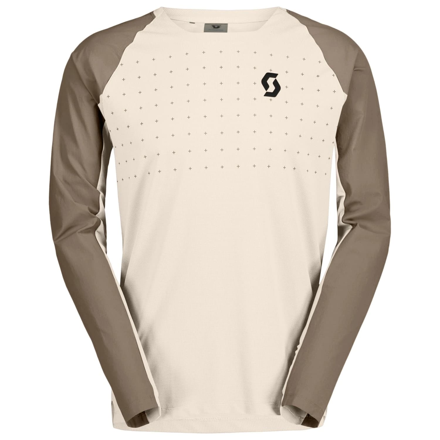 Мъжка фланелка с дълъг ръкав за колоездене Scott Tee Trail Vertic Pro L/S Cycling jersey - Cotton White / Toast Beige