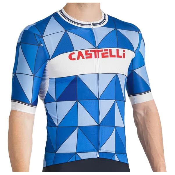 Мъжка фланелка с къс ръкав за колоездене Castelli Heritage Jersey Cycling jersey - Azzurro Italia