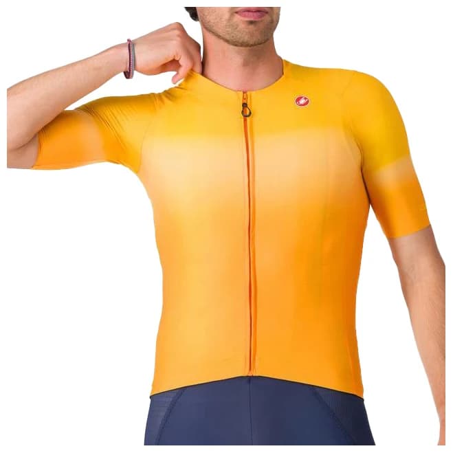 Мъжка фланелка с къс ръкав за колоездене Castelli UPF Jersey Cycling jersey - Vivid Orange