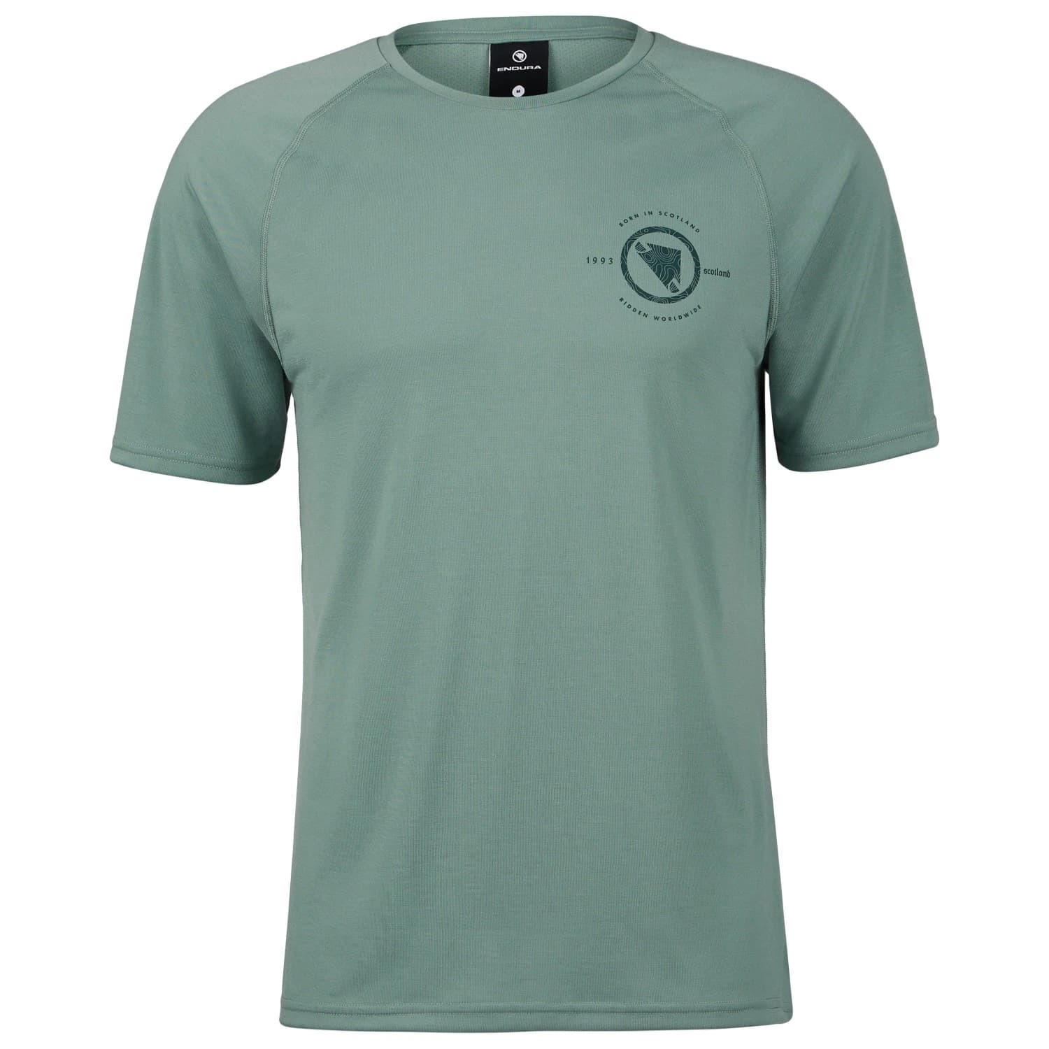 Фланелка с къс ръкав за колоездене Endura Loop S/S Tech Tee Cycling jersey - Sage Green