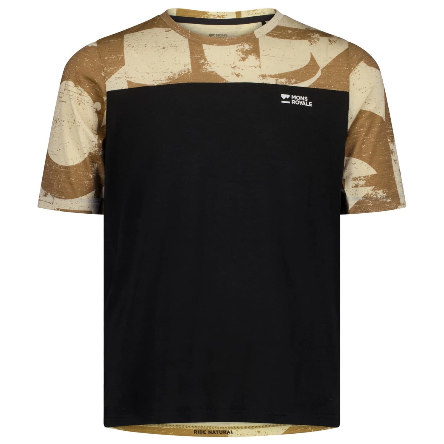 Мъжка фланелка с къс ръкав за колоездене Mons Royale Diversion Merino Bike Jersey S/S Cycling jersey - MR Grunge / Black