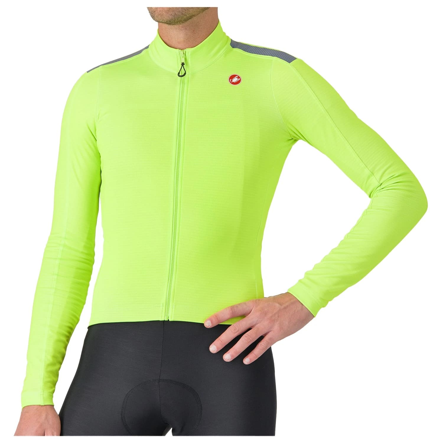 Мъжка фланелка с дълъг ръкав за колоездене Castelli Puro 4 Jersey Cycling jersey - Electric Lime