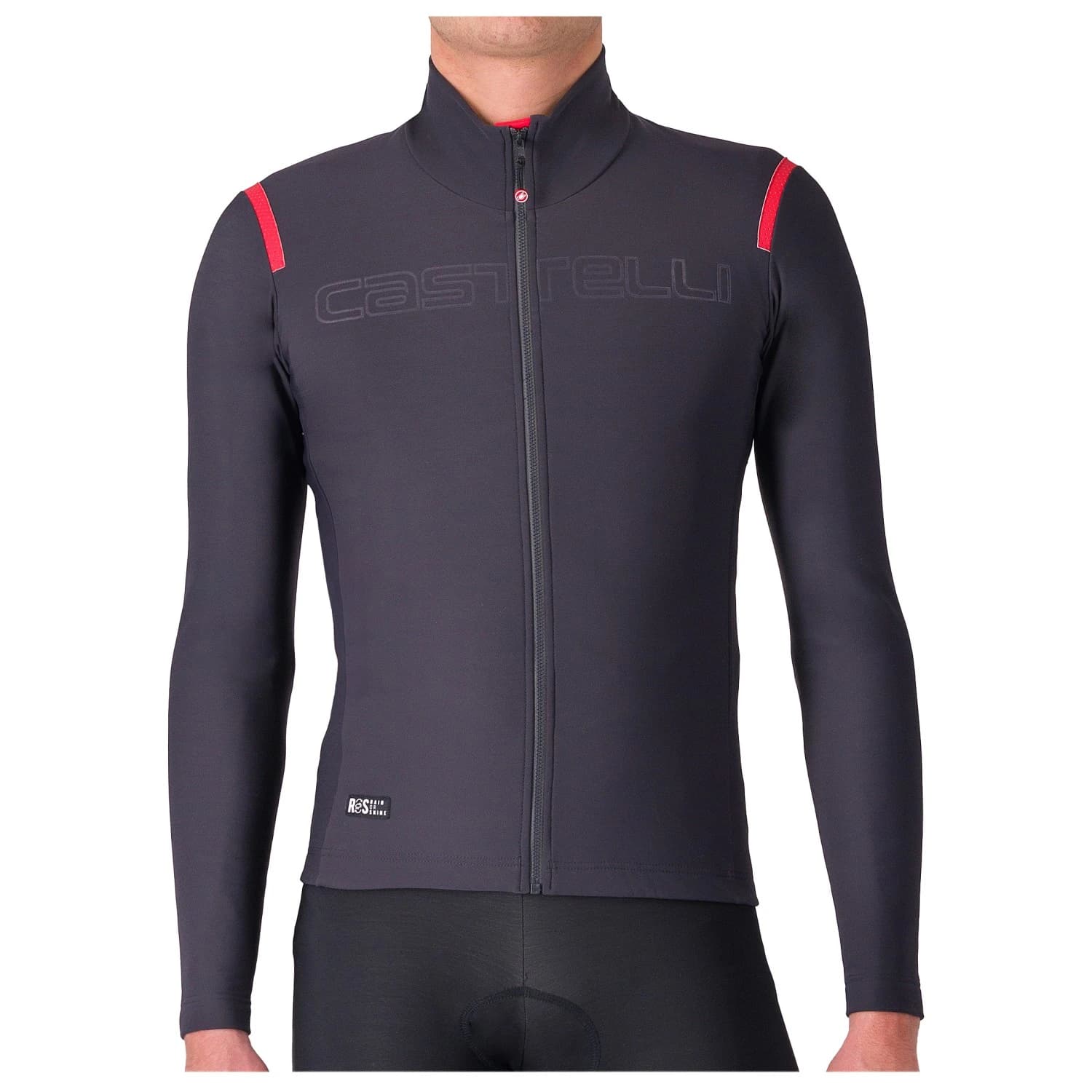 Мъжка фланелка с дълъг ръкав за колоездене Castelli Tutto Nano Ros Jersey Cycling jersey - Dark Grey / Red
