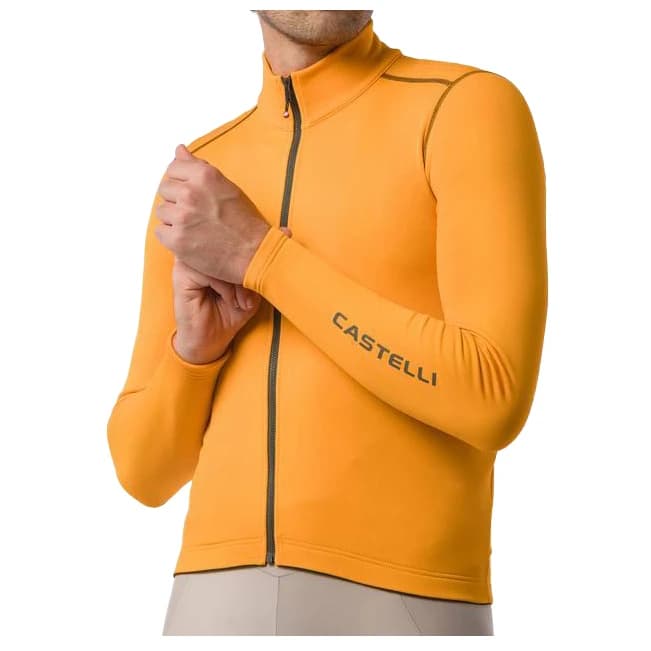 Мъжка фланелка с дълъг ръкав за колоездене Castelli Unlimited Trail 2 Jersey Cycling jersey - Vivid Orange / Deep Green