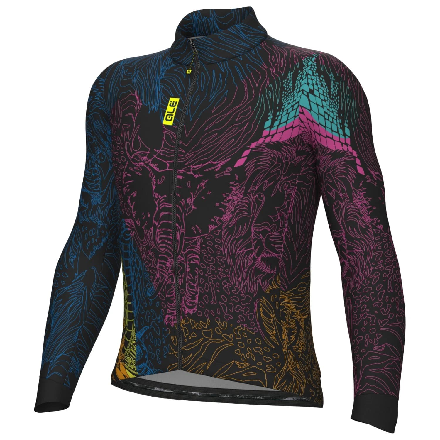 Мъжка фланелка с дълъг ръкав за колоездене Alé Pragma Zanzibar L/S Jersey Cycling jersey - Multicolor