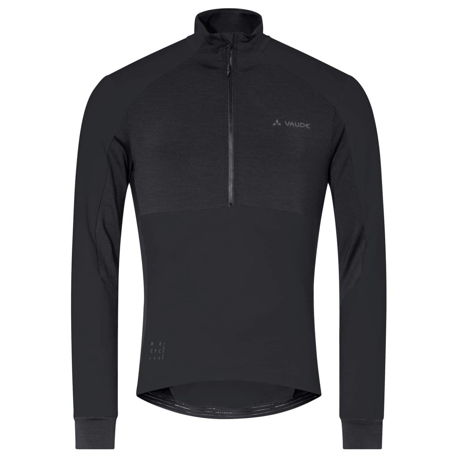 Мъжка фланелка с дълъг ръкав за колоездене Vaude Kuro Halfzip L/S Tricot Cycling jersey - Black