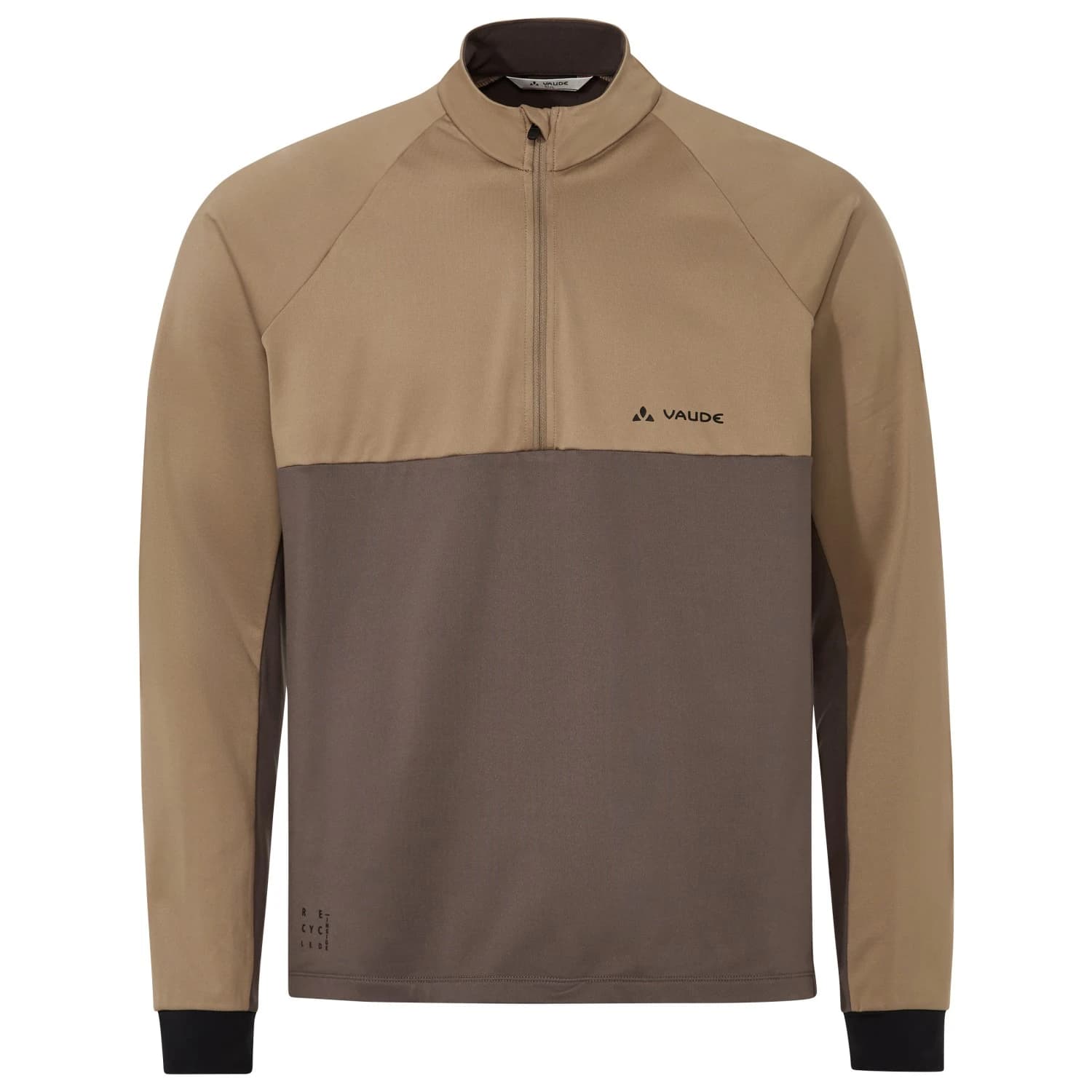 Фланелка с дълъг ръкав за колоездене Vaude Qimsa Halfzip L/S Shirt Cycling jersey - Oat