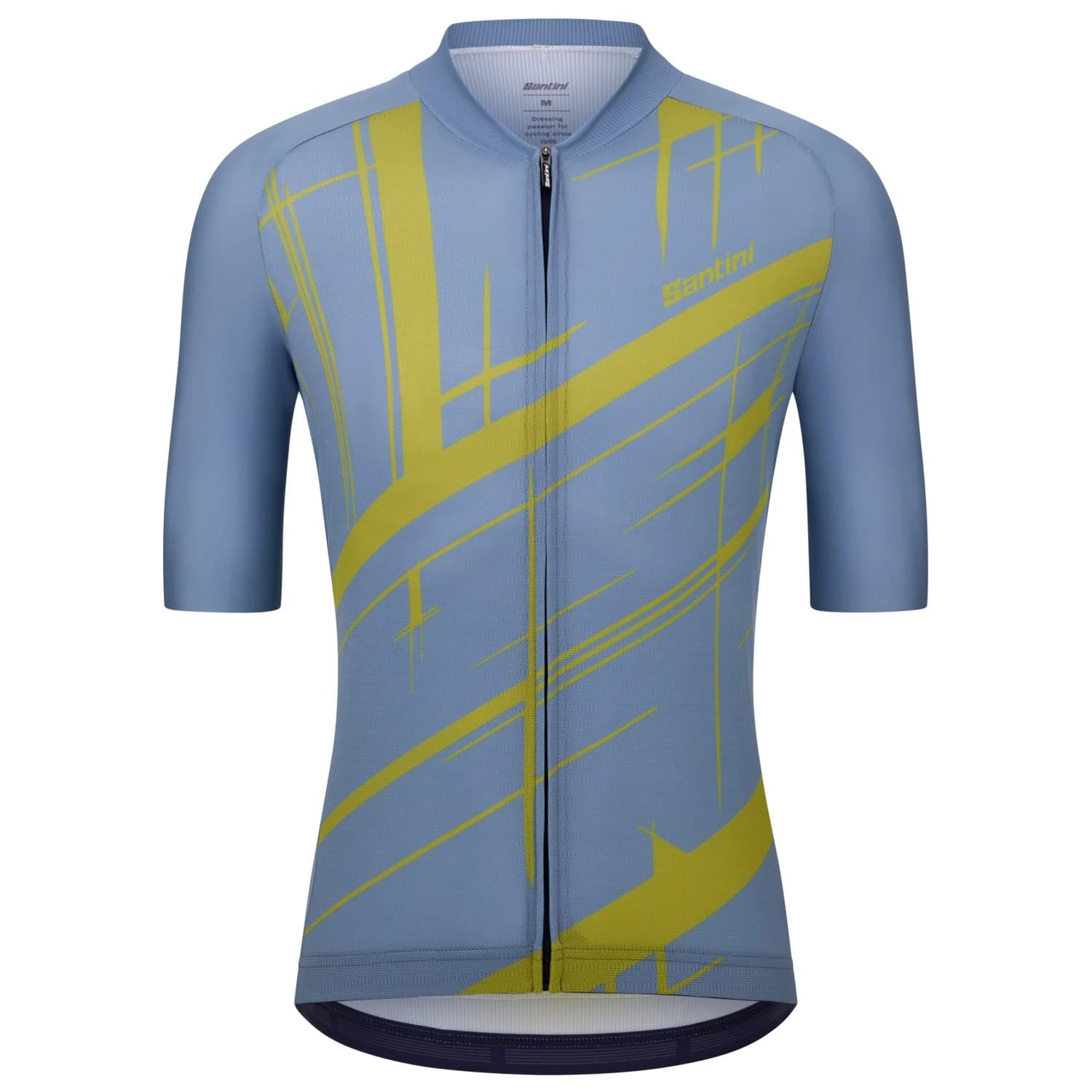 Мъжка фланелка с къс ръкав за колоездене Santini Sketch S/S Jersey Cycling jersey - Avio