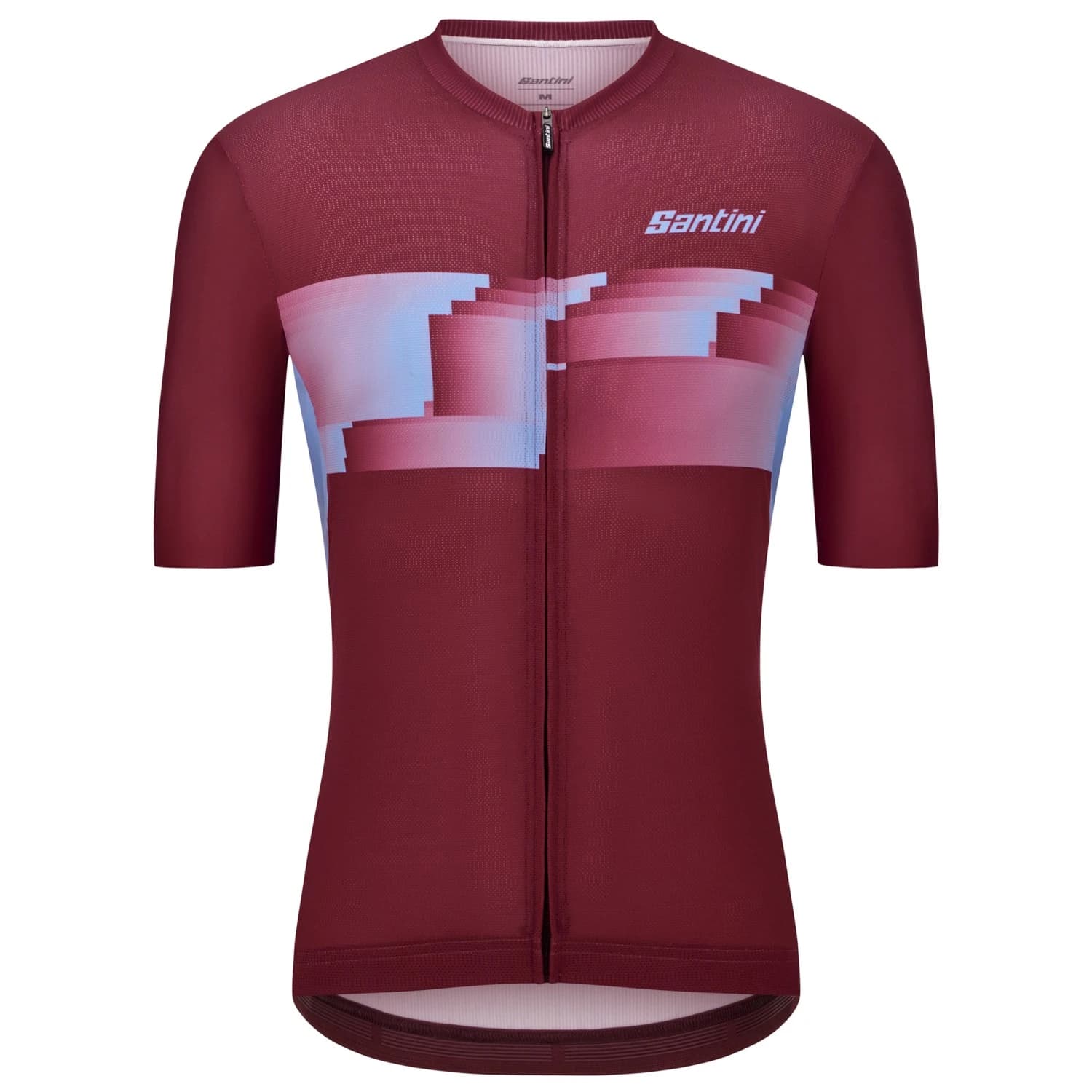 Мъжка фланелка с къс ръкав за колоездене Santini Verve S/S Jersey Cycling jersey - Burgundy