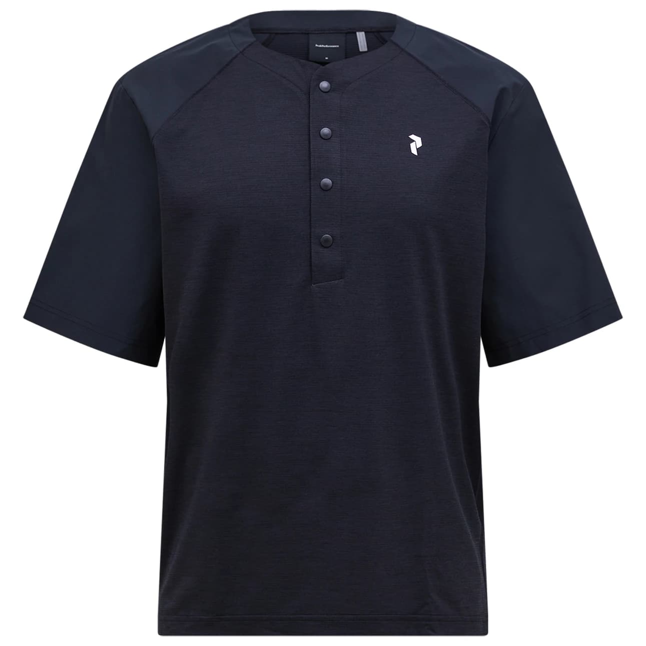 Мъжка фланелка с къс ръкав за колоездене Peak Performance Trail Snap Henley S/S Cycling jersey - Black