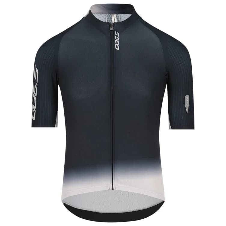 Мъжка фланелка с къс ръкав за колоездене Q36.5 Gregarius Pro Collar Fade Signature Jersey Cycling jersey - Black