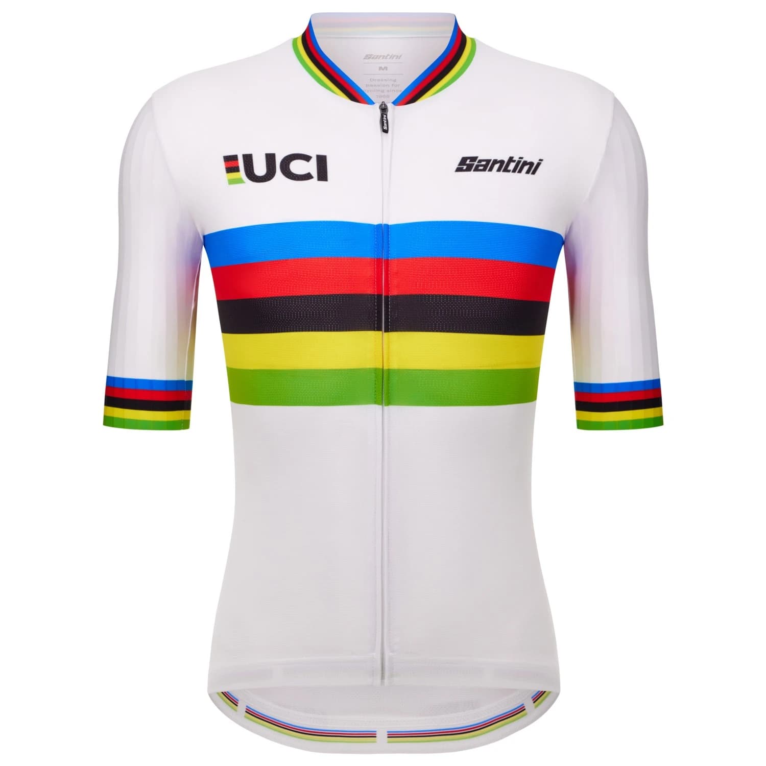 Фланелка с къс ръкав за колоездене Santini UCI World Champion Jersey Cycling jersey - Print