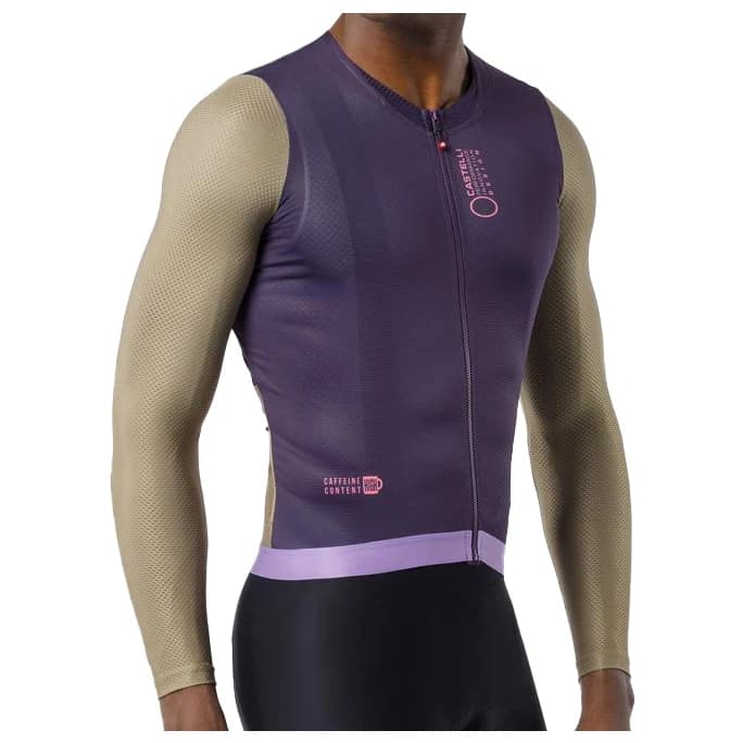 Мъжка фланелка с дълъг ръкав за колоездене Castelli Corretto L/S Jersey Cycling jersey - Night Shade / Elmwood / Rosa Giro