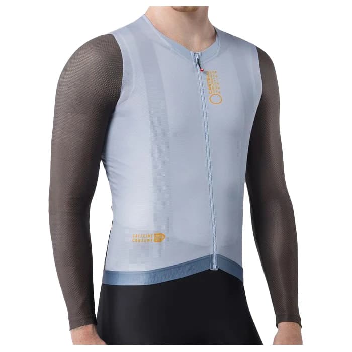 Мъжка фланелка с дълъг ръкав за колоездене Castelli Corretto L/S Jersey Cycling jersey - Steel Fade / Chestnut / Vivid Oran