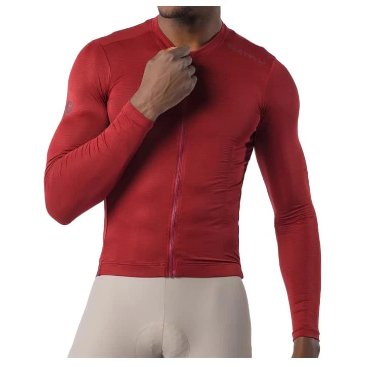 Мъжка фланелка с дълъг ръкав за колоездене Castelli Espresso 2 L/S Jersey Cycling jersey - Garnet