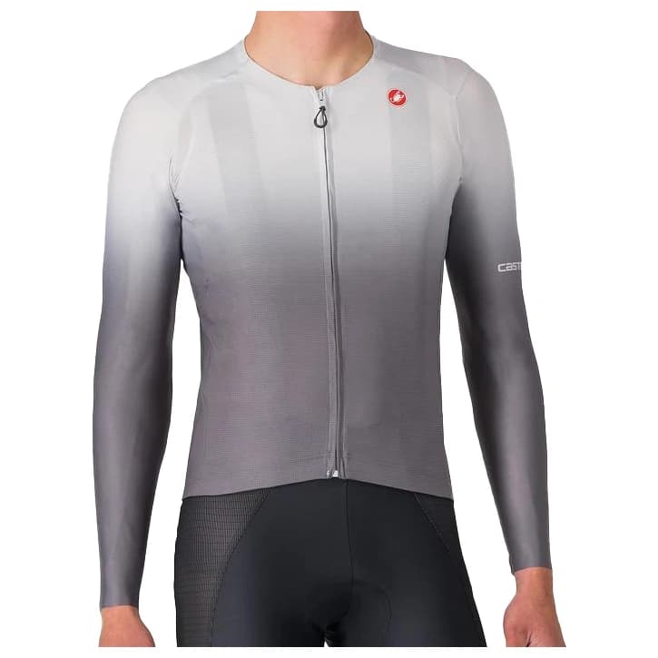 Мъжка фланелка с дълъг ръкав за колоездене Castelli UPF Long Sleeve Jersey Cycling jersey - Silver Gray