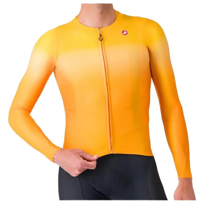 Мъжка фланелка с дълъг ръкав за колоездене Castelli UPF Long Sleeve Jersey Cycling jersey - Vivid Orange