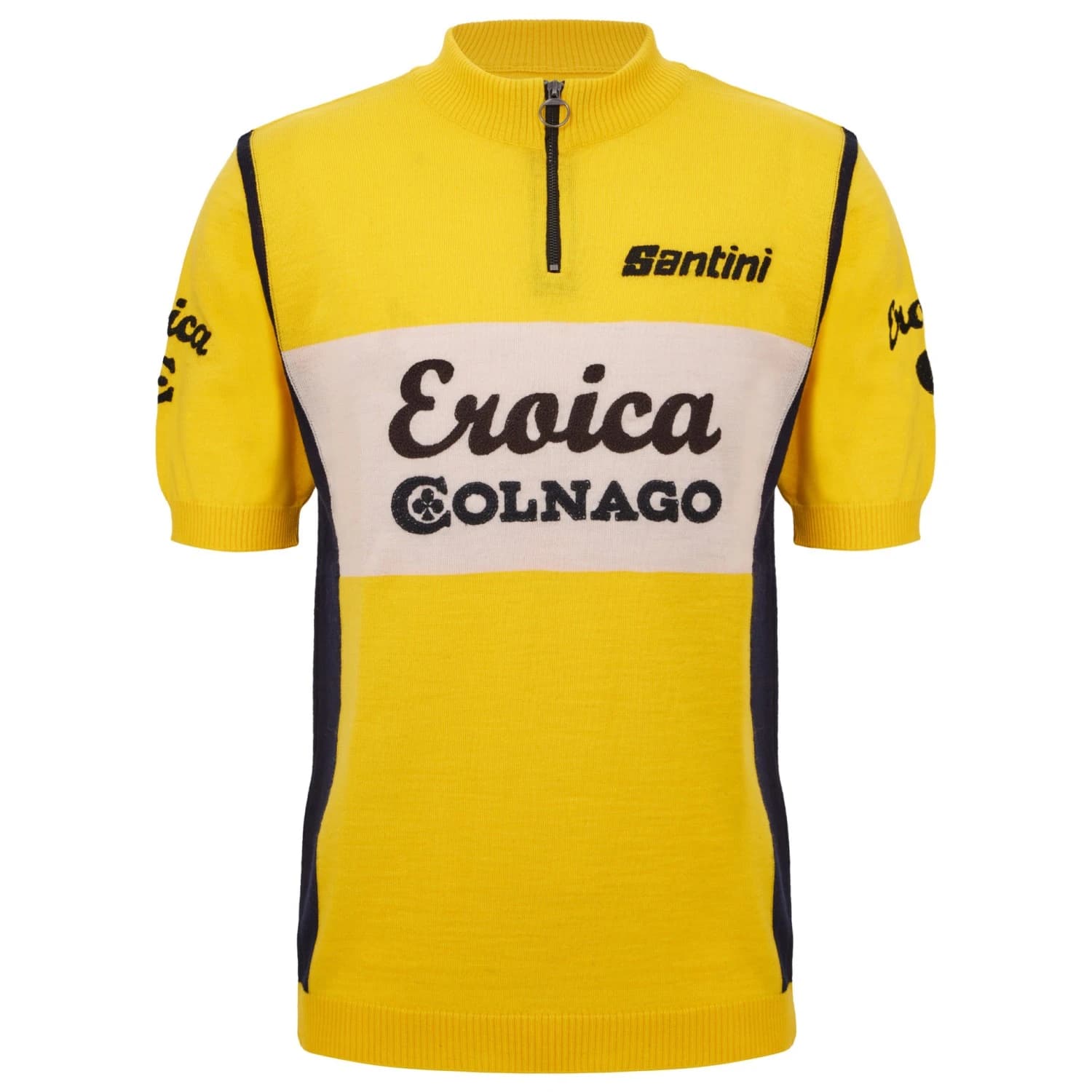 Мъжка фланелка с къс ръкав за колоездене Santini Eroica Colnago Wool Jersey Cycling jersey - Giallo
