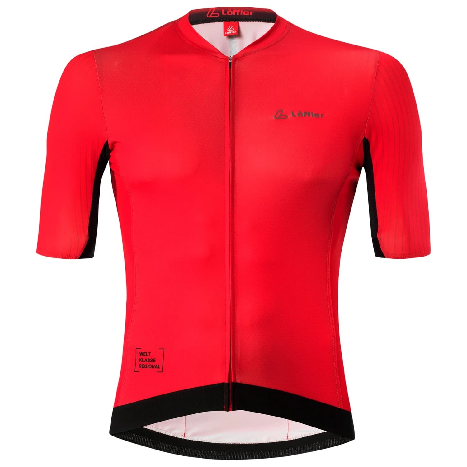 Мъжка фланелка с къс ръкав за колоездене Löffler Bike Jersey Full-Zip Curro Hotbond Cycling jersey - Red