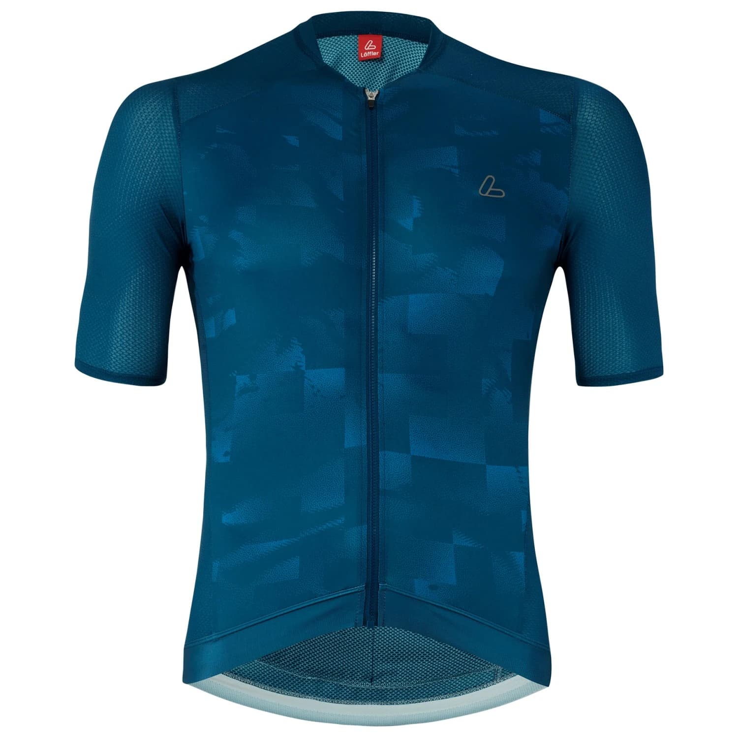 Мъжка фланелка с къс ръкав за колоездене Löffler Bike Jersey Full-Zip Skys Escape Cycling jersey - Navy